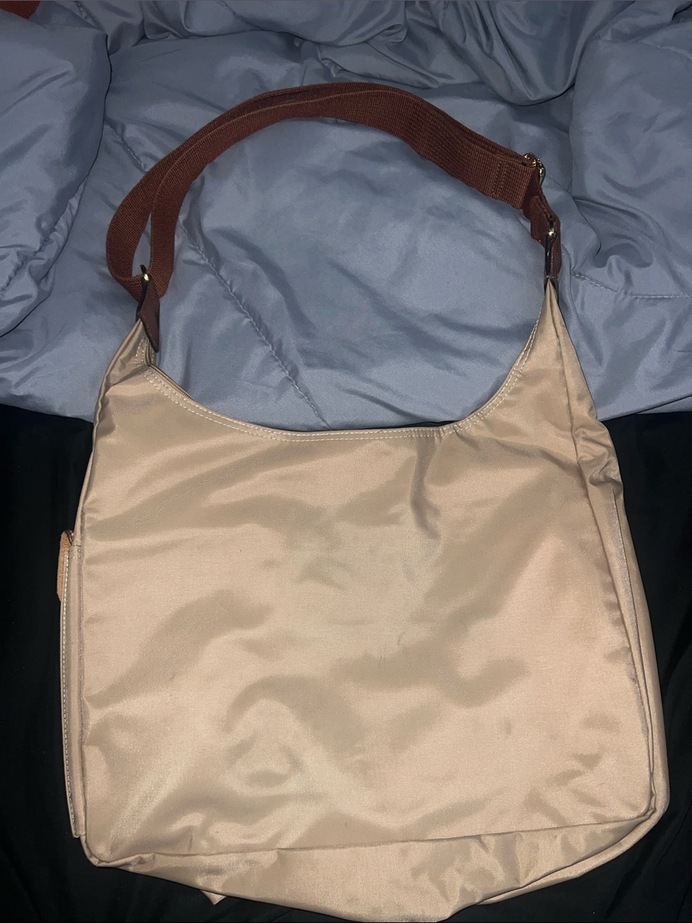 Longchamp Beige Tote Bag with Brown Trim - Picture 2 of 12